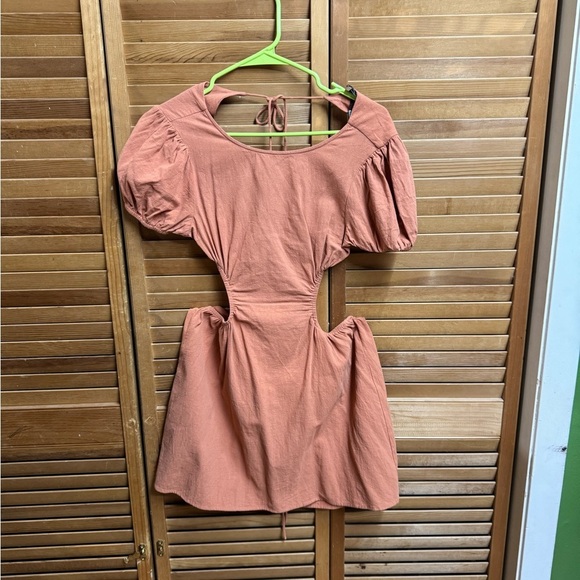 Zaful . Pink Puff Sleeve Mini Dress Fit and Flare - Picture 3 of 4